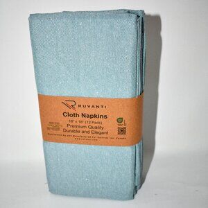 Ruvanti Cloth Napkins, Set of 12, Baby Blue, 18x18, Washable Dinner Napkins, NWT